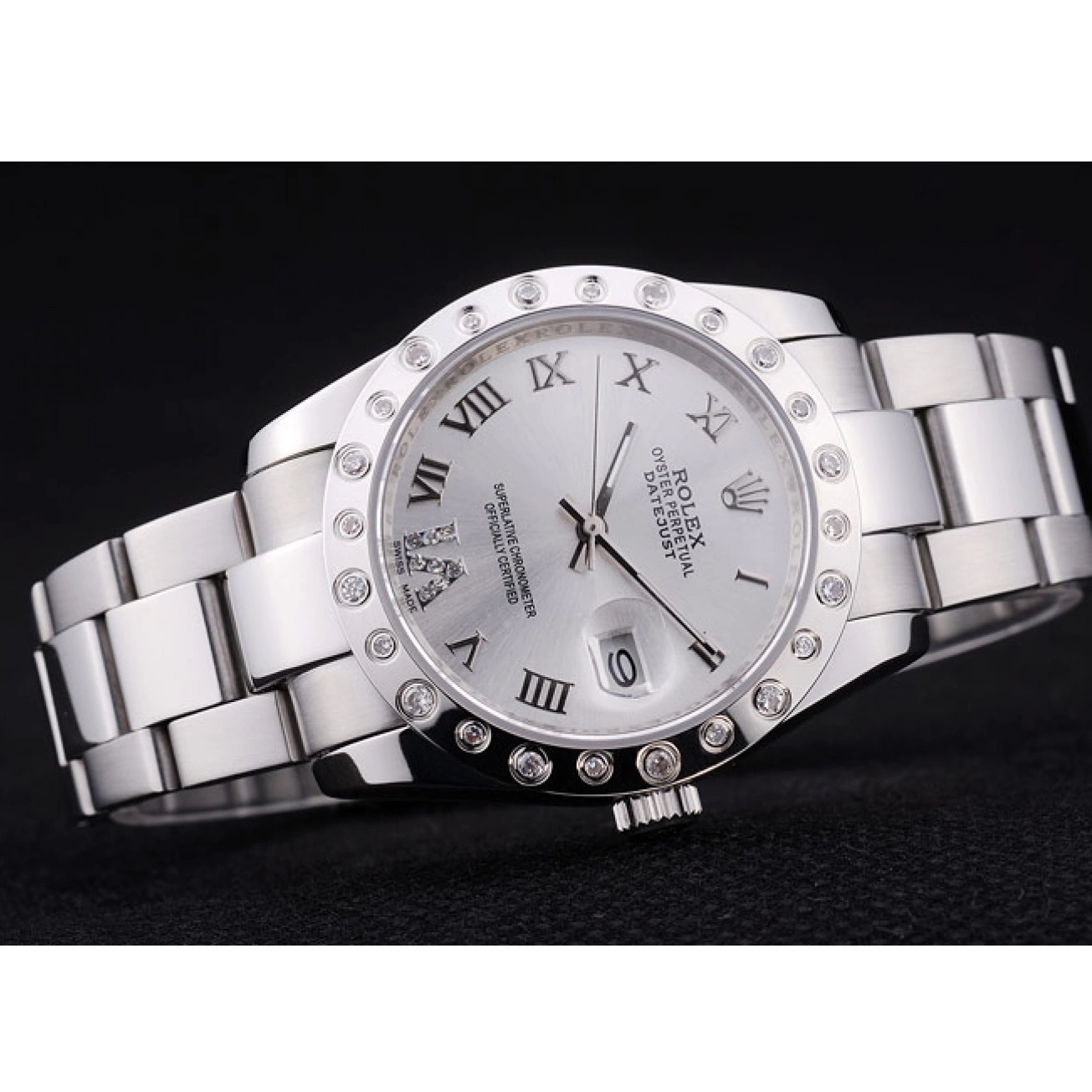 MiroTime 0717 Rolex Datejust Diamond Bezel Silver Dial 7468